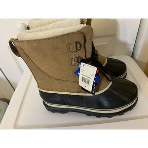 New‎ Ozark Trail Men’s Sz 12 Snow Boot Tan Leather Thinsulate  w/ Liners …
